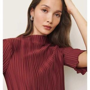 Reformation Spencer Pleated Blouse